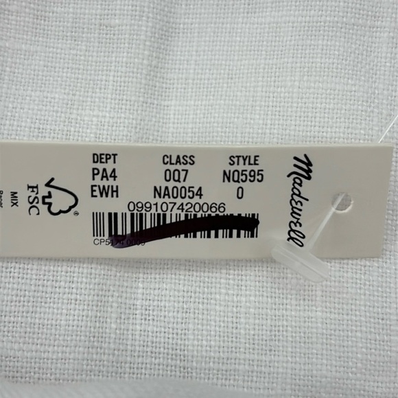 Madewell Embroidered Tank Mini Dress in Linen in Eyelet white size 0 NWT NQ595 - Picture 8 of 12